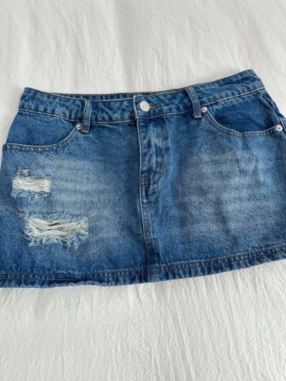 Edikted Low Rise Jean Skirt - Picture 7 of 8